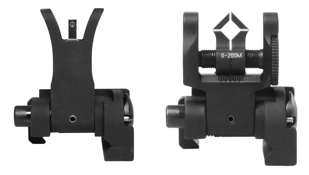 Troy Ind BattleSight Micro Set M4 Front, Dioptic Rear Black for FN SCAR, HK 417/416, IAR, Sig 556 Pistol/Carbine, POF 416, Robinson Armament XCR