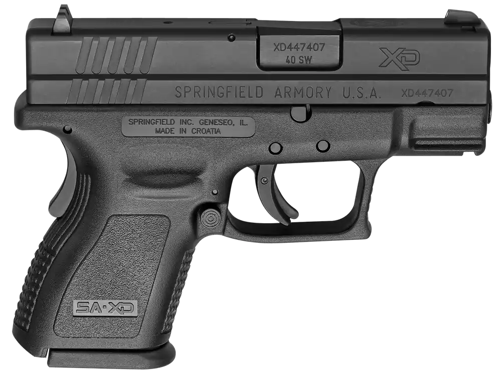 Springfield XD Sub-Compact CA Compliant .40S&W 9+1/10+1 3" Steel Barrel Steel Slide Polymer Frame 3-Dot DAO Rail XD9802