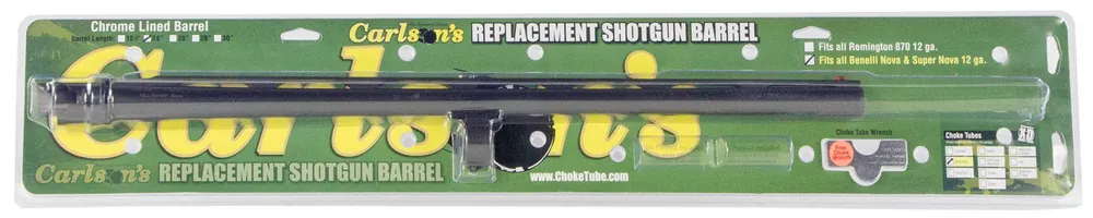 Carlson‘s Choke Tubes Replacement Barrel 12 Gauge 26" 3.5" Satin Matte Blued Finish 4140 Steel Material with Modified Choke & Sights for Benelli Nova, Super Nova