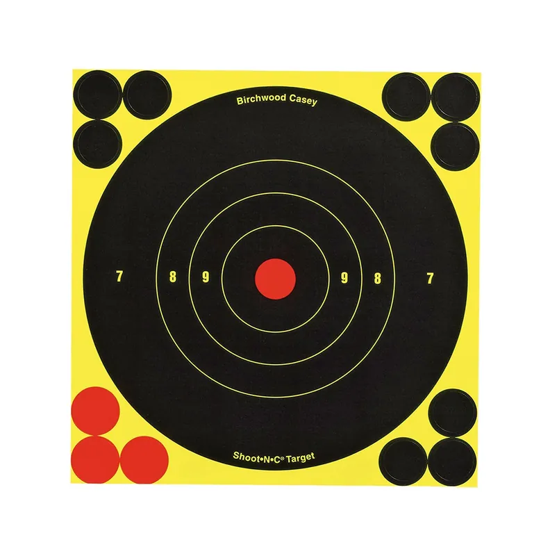 Birchwood Casey Shoot-N-C Self-Adhesive Paper Black/Yellow 6" Bullseye Includes Pasters 12 PK