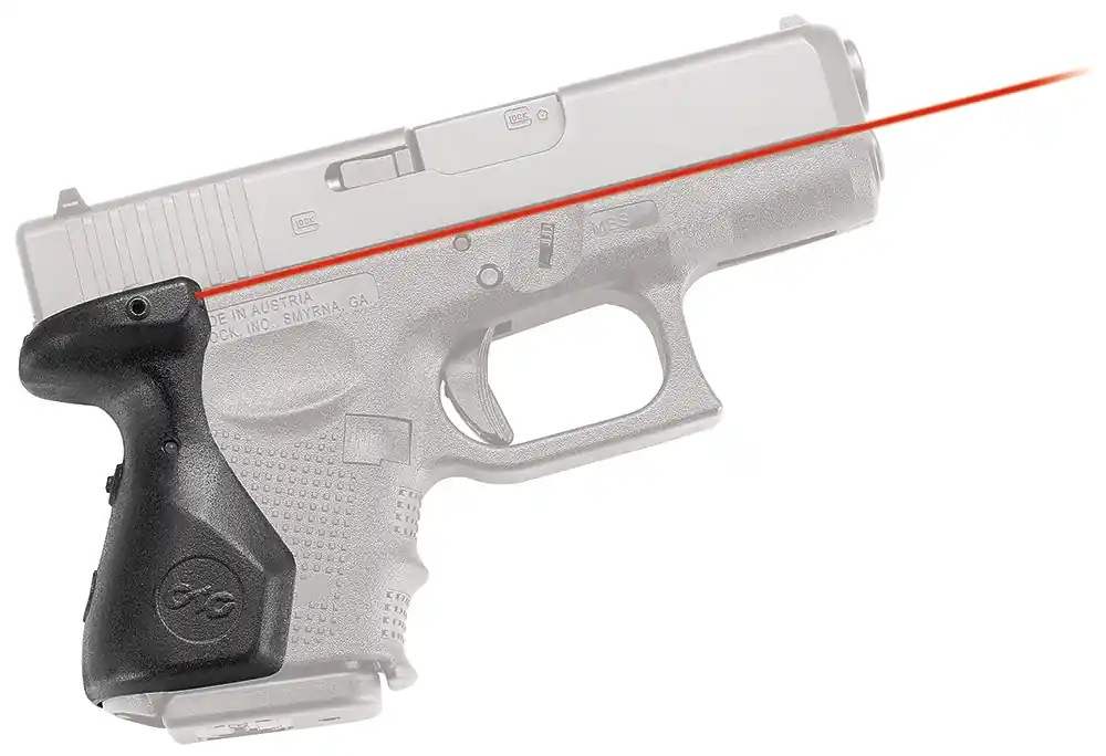 Crimson Trace Lasergrips 5mW Red Laser with 633nM Wavelength & 50 ft Range Black Finish for Glock 26, 27, 33 Gen4