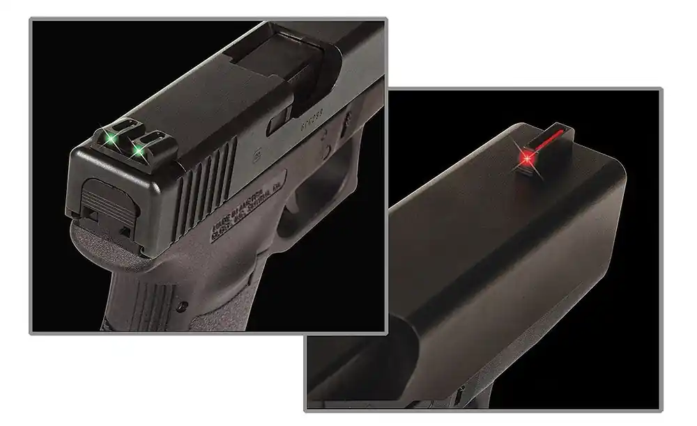 TruGlo Fiber-Optic 3-Dot Set Red Front, Green Rear with Nitride Fortress Finished Frame for Sig P-Series with 8 Front & Rear