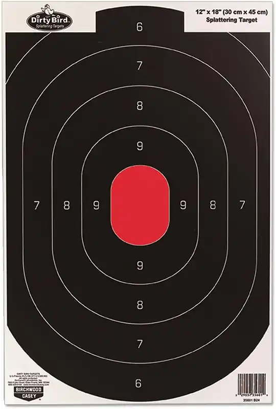 Birchwood Casey 35608 Dirty Bird Silhouette Tagboard Hanging Pistol 12" x 18" Black/White 8 Per Pkg