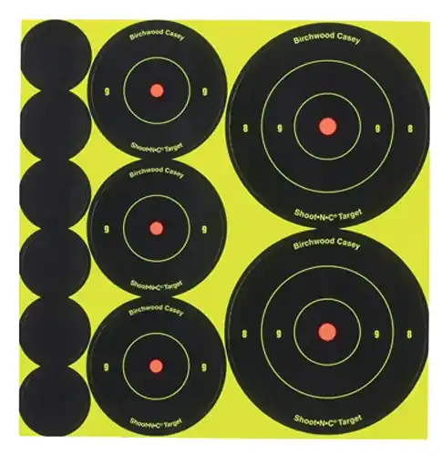 Birchwood Casey Shoot-N-C Variety Pack Self-Adhesive Paper Universal Black/Yellow Bullseye 132 Targets