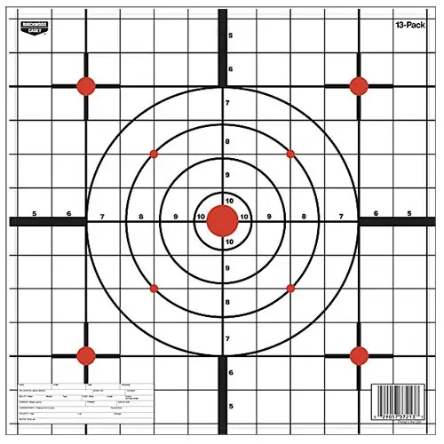 Birchwood Casey EZE-Scorer Sight-In 12" Bullseye Paper Hanging Black/White 13 Per Pkg