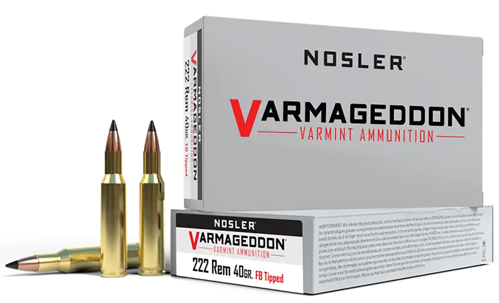 Nosler Varmageddon 222 Rem 40 gr Flat Base Tipped (FBT) 20 Bx/ 10 Cs