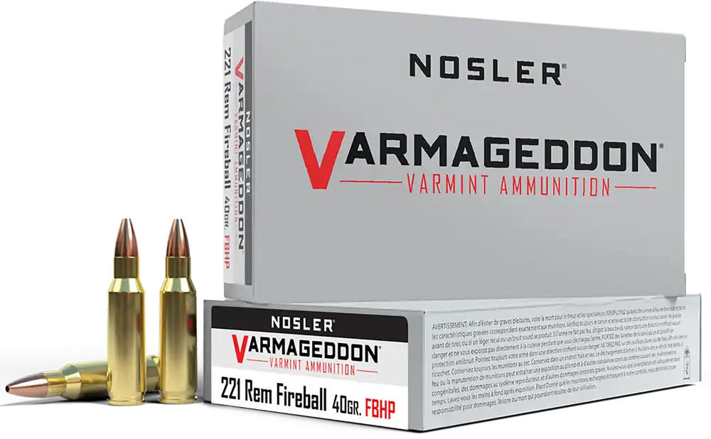 Nosler Varmageddon 221 Rem Fireball 40 gr Flat Base Hollow Point (FBHP) 20 Bx/ 20 Cs