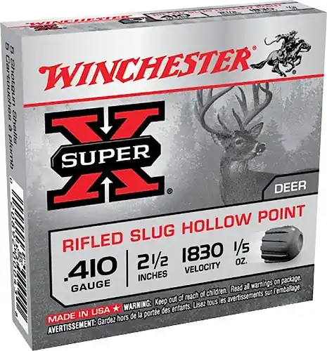 Winchester Ammo Super X 410 Gauge 2.50" 1/5 oz Rifled Slug Shot 15 Per Box/ 10 Case Value Pack