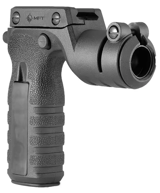 Mission First Tactical React Vertical Grip Black Polymer with Torch Holder for AR-Platform