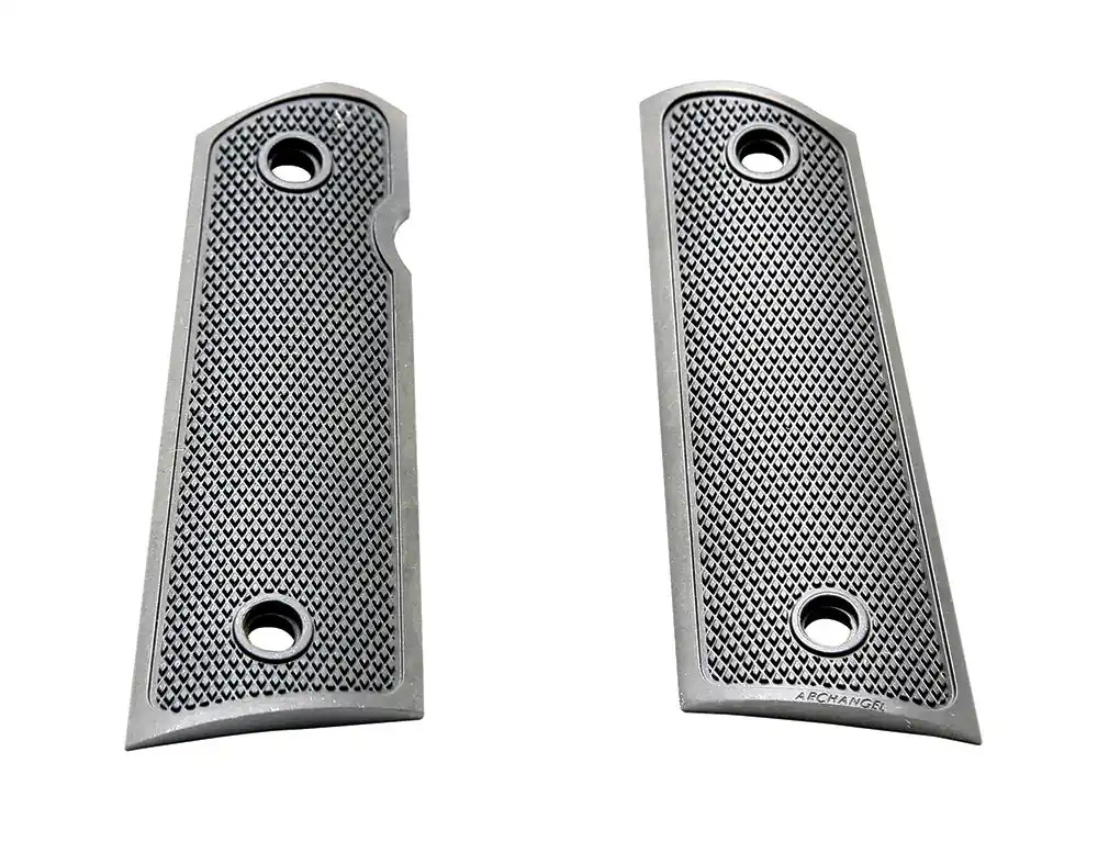 Archangel Grip Panels Made of Aluminum Black Anodized Diamond Checkering