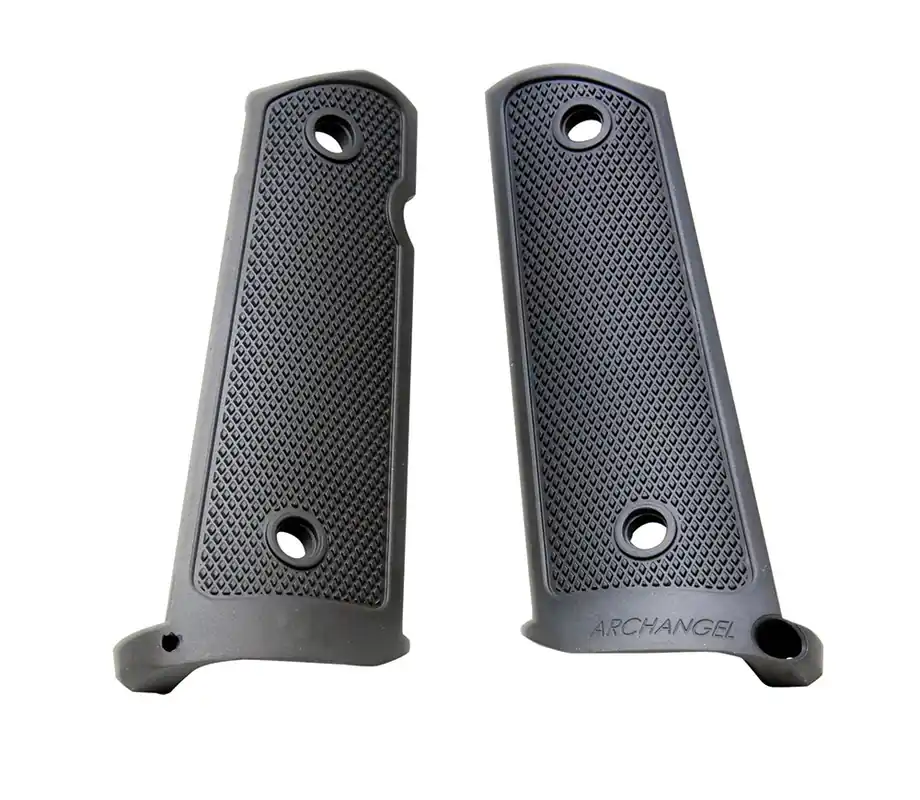 Archangel Grip Panels Made of Aluminum With Black Anodized Diamond Checkering Finish for 1911 Government