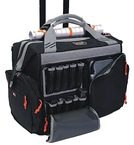 G*Outdoors Rolling Range Bag Black Canvas Holds 4 Handguns