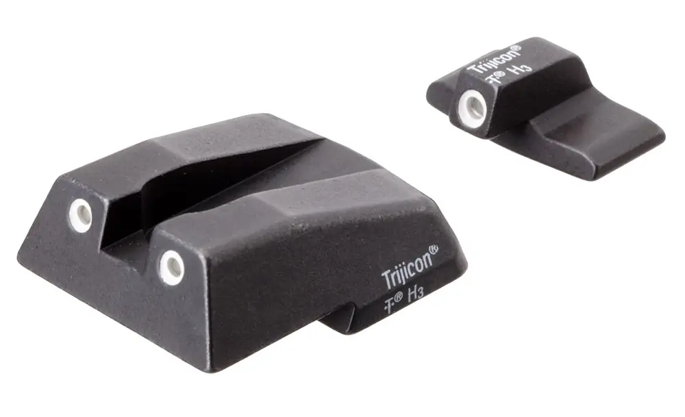 Trijicon Bright & Tough Night Sight Set 3-Dot Tritium Green with White Outline Front & Rear Black Frame for HK 45C,45C Tactical,P30,P30L,P30SK,VP9