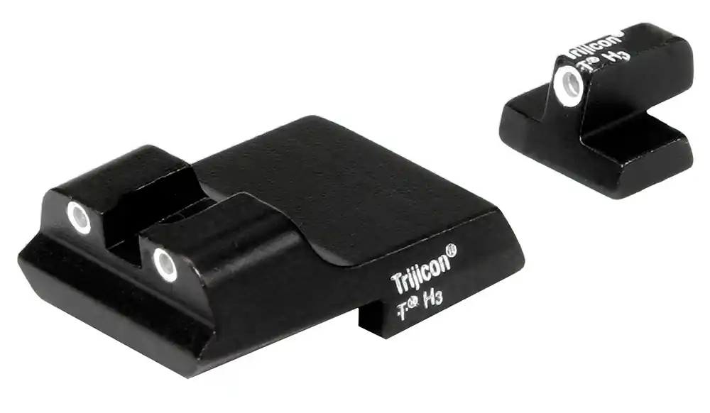 Trijicon Bright & Tough Night Sight Set 3-Dot Tritium Green with White Outline Front & Rear Black Frame for S&W 1911