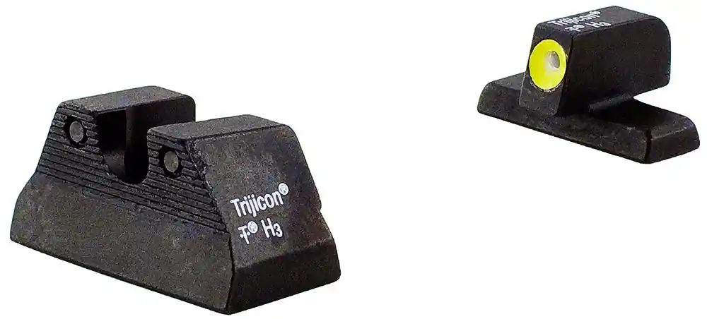 Trijicon HD Night Sight Set 3-Dot Tritium Green with Yellow Outline Front, Green with Black Outline Rear Black Frame for HK USP