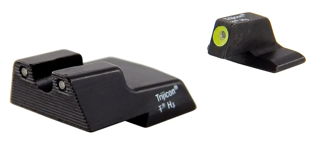 Trijicon HD Night Sight Set 3-Dot Tritium Green with Yellow Outline Front, Green with Black Outline Rear Black Frame for HK 45C,45C Tactical,P30,P30L,P30SK,VP9 (Except VP9 OR)