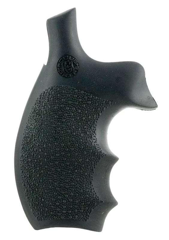 Hogue Rubber Bantam Black Rubber Pistol Grip with Finger Grooves for S&W K, L Frame with Round Butt