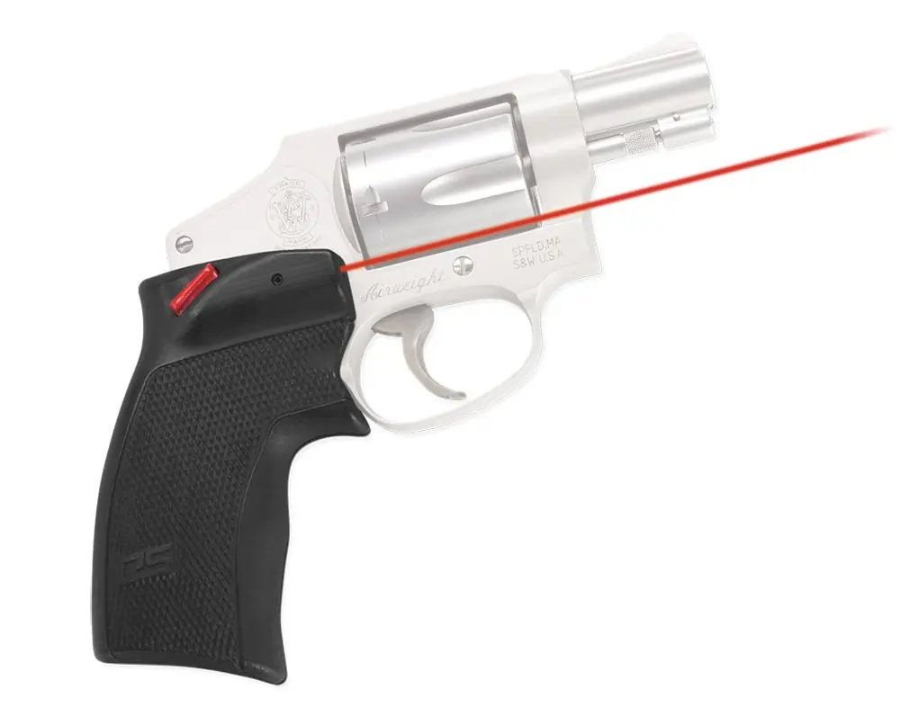 Crimson Trace Defender Accu-Guard 5mW Red Laser with 633nM Wavelength & Black Finish for Taurus Small Frame Revolver & Round Butt S&W J Frame
