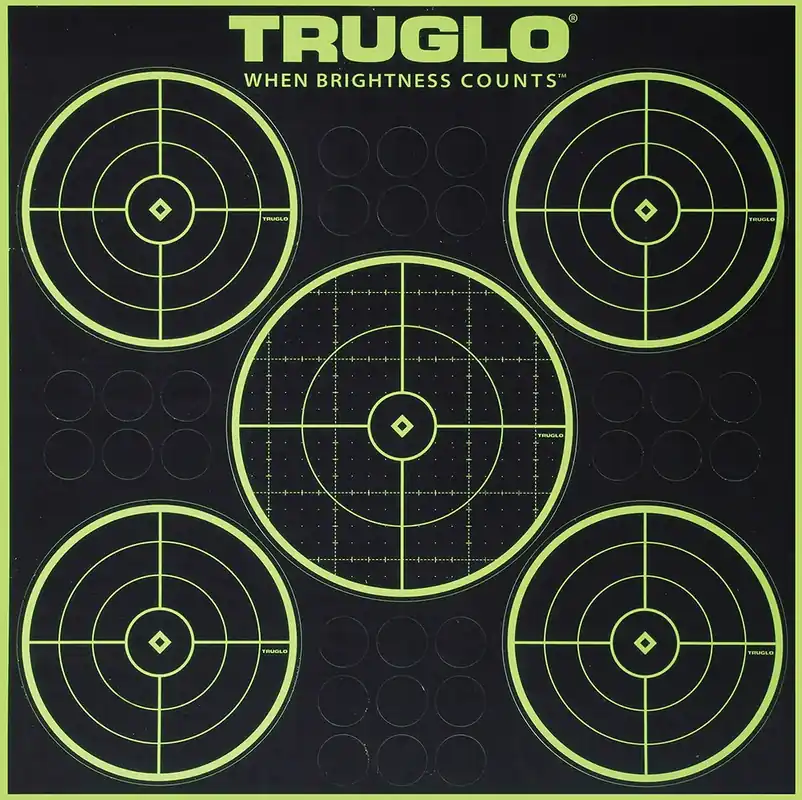 TruGlo Tru-See Self-Adhesive Heavy Paper Universal Black/Green 5-Bullseye Includes Pasters 6 Pack