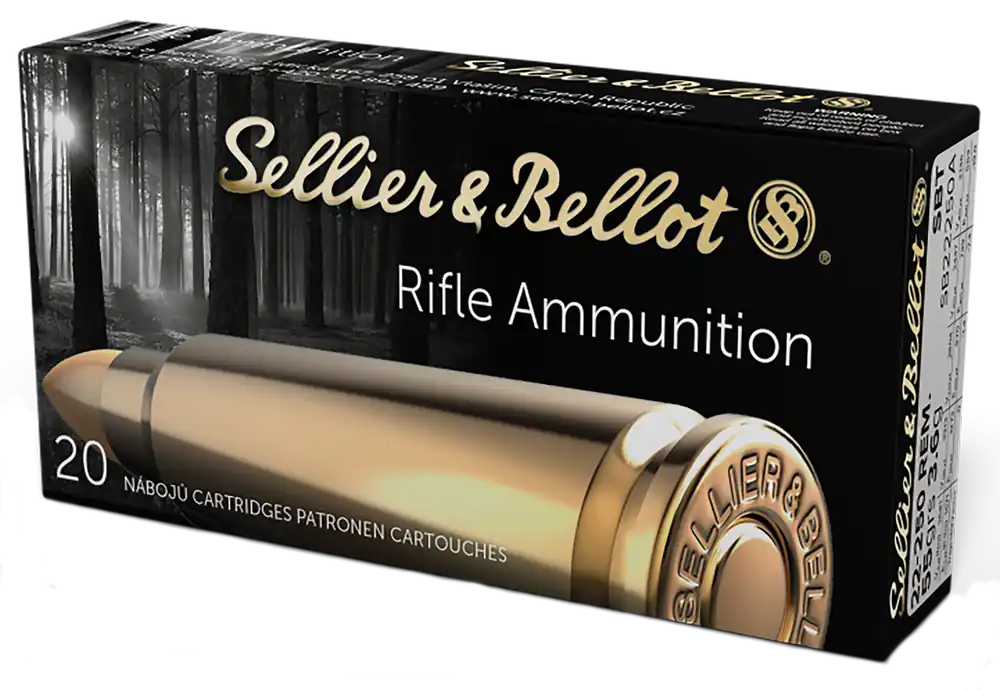 Sellier & Bellot Rifle 22-250 Rem 55 gr Sierra GameKing Boat-Tail Soft Point (BTSP) 20 Bx/ 25 Cs