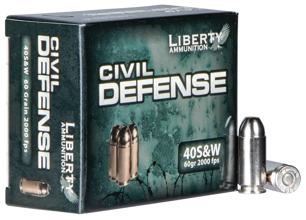 Liberty Ammo Civil Defense 40 S&W 60gr HP 20rd Box