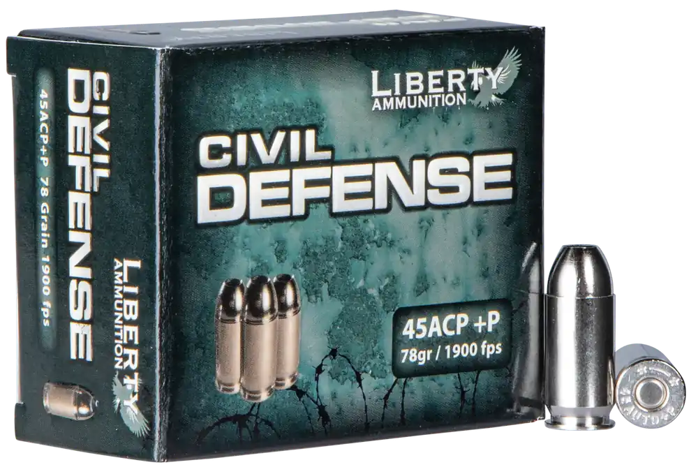 Liberty Ammo Civil Defense 45 ACP +P 78gr HP 20rd Box