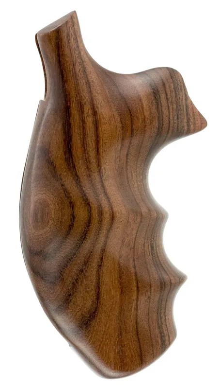 Hogue Fancy Hardwood Brown Pau Ferro Hardwood with Finger Grooves for S&W K, L Frame with Round Butt
