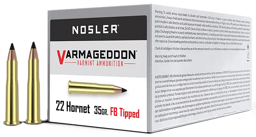 Nosler Varmageddon 22 Hornet 35 Gr. Flat Base Tipped 50/Box