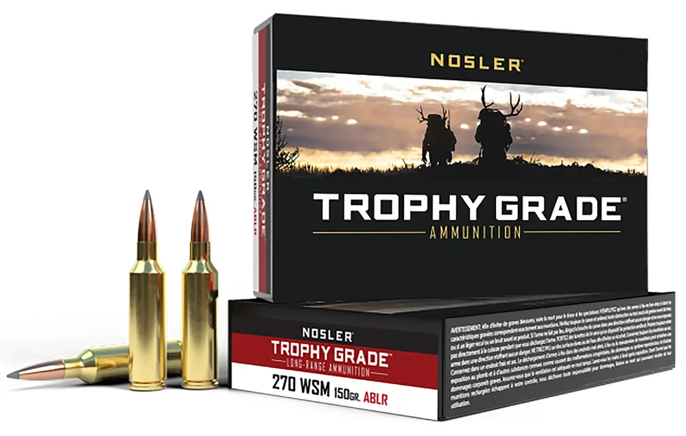 Nosler Trophy Grade Long-Range 270 WSM 150 Gr. Nosler Spitzer AccuBond Long Range 20/Box