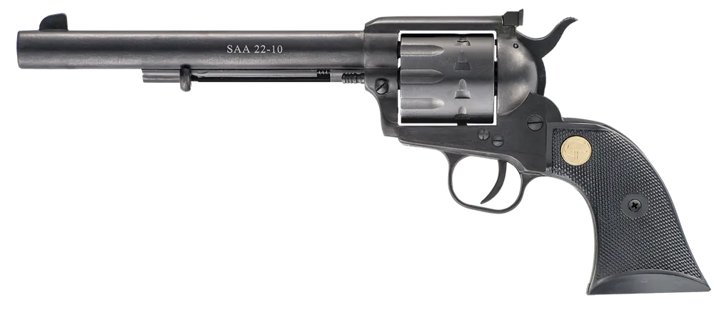 Chiappa Firearms CF340170 SAA 1873 22 LR Caliber with 7.50" Barrel, 10rd Capacity Cylinder, Overall Blued Finish Steel & Black Polymer Grip