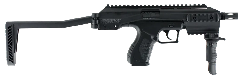 Umarex USA 2254824 TAC Carbine CO2 177 BB 19rd Overall Black with Folding Stock