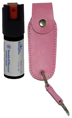 S&W Pepper Spray OC Pepper Range 10 ft 0.50 oz Pink Includes Holster/Keychain 1203P