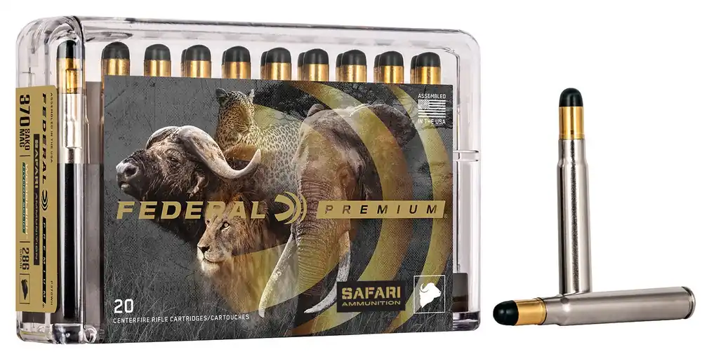 Federal Premium Safari Cape-Shok 370 Sako Mag 286 gr Woodleigh Hydro Solid (WHCS) 20 Bx