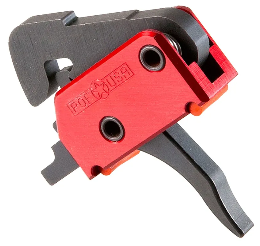 Patriot Ordnance Factory Drop-In Single-Stage Straight Trigger with 4.50 lbs Draw Weight & Black/Red Finish for AR-Platform