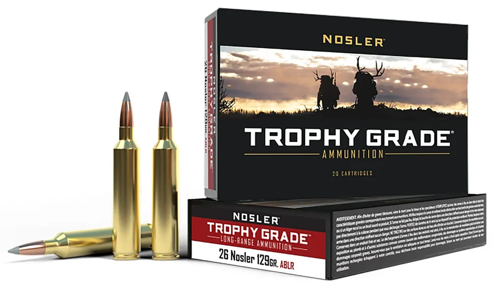 Nosler Trophy Grade Long-Range 26 Nosler 129 Gr. Nosler Spitzer AccuBond Long Range 20/Box