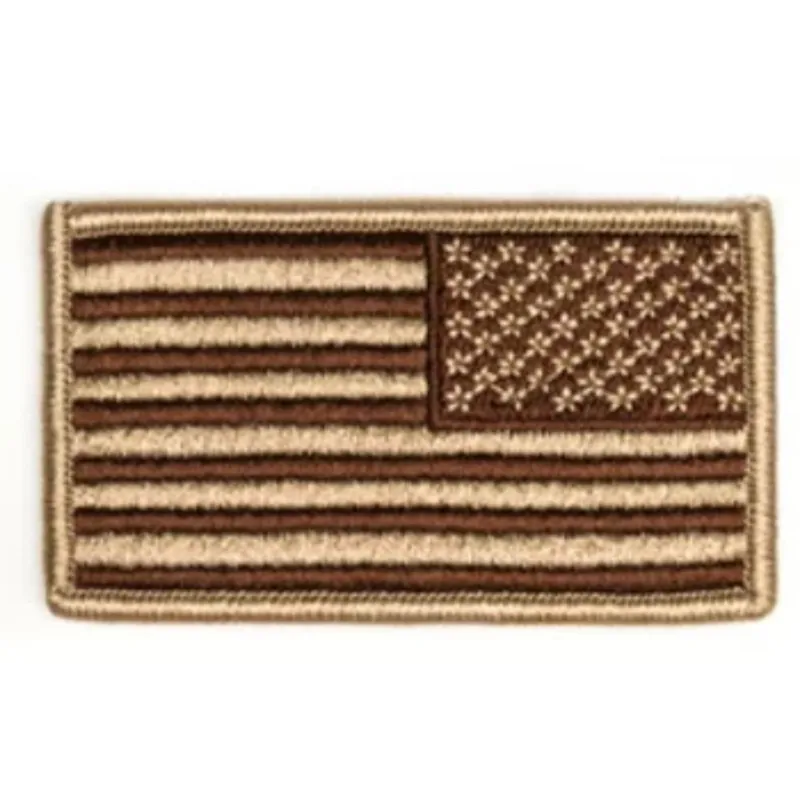 TAC SHIELD American Flag Patch Coyote Reverse Facing