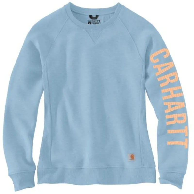 Carhartt Women‘s Relaxed Fit Midweight Crewneck Block Logo Graphic Sweatshirt