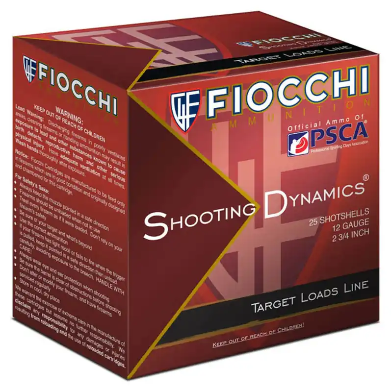Fiocchi Shooting Dynamics 12 Gauge Shotshells 1 1/8oz 8 Shot 25 Rounds 12SD18X8
