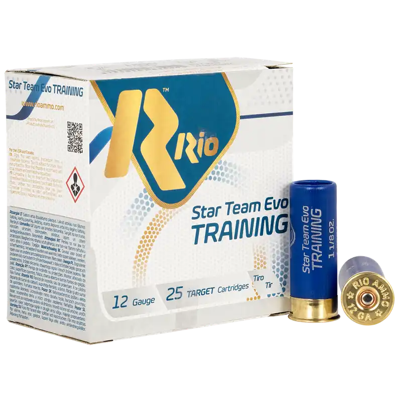 Rio Ammunition Star Team EVO Training 12G 2.75" 1 1/8 oz 8 Shot 25/Box