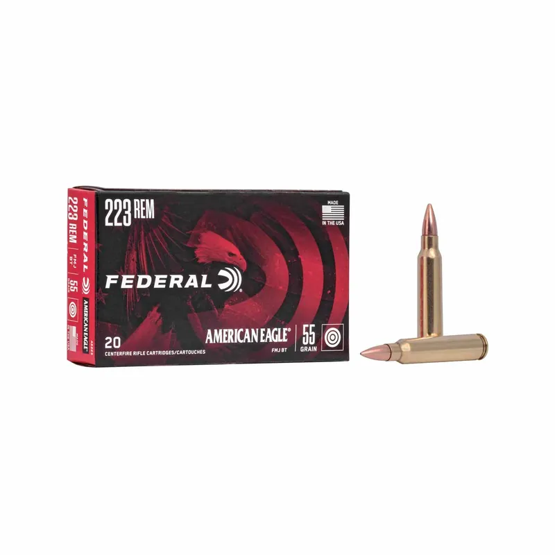Federal American Eagle 223 Rem 55 Gr FMJ 20 Rounds