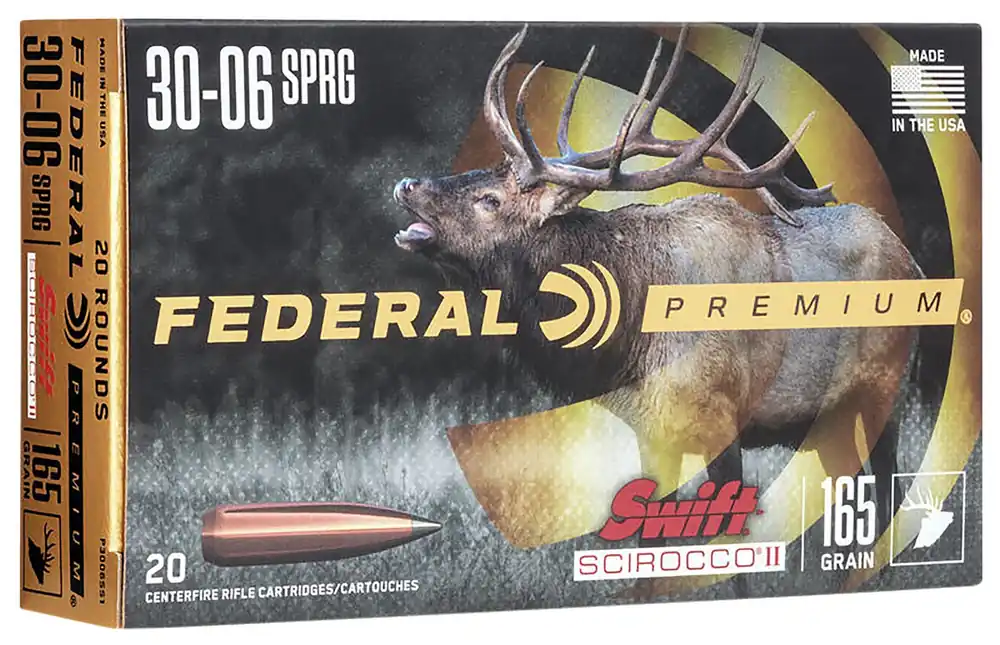 Federal Premium 30-06 Springfield 165 Gr. Swift Scirocco II 20/Box