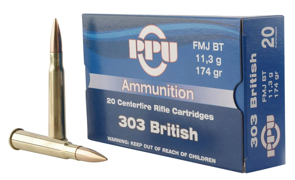 PPU Standard Rifle 303 British 174 Gr. FMJ 20/Box