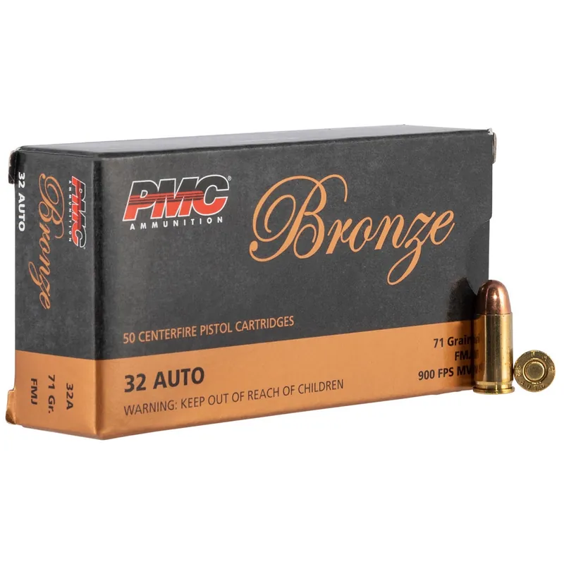 PMC Bronze Target 32 ACP 71 gr Full Metal Jacket (FMJ) 50/Box
