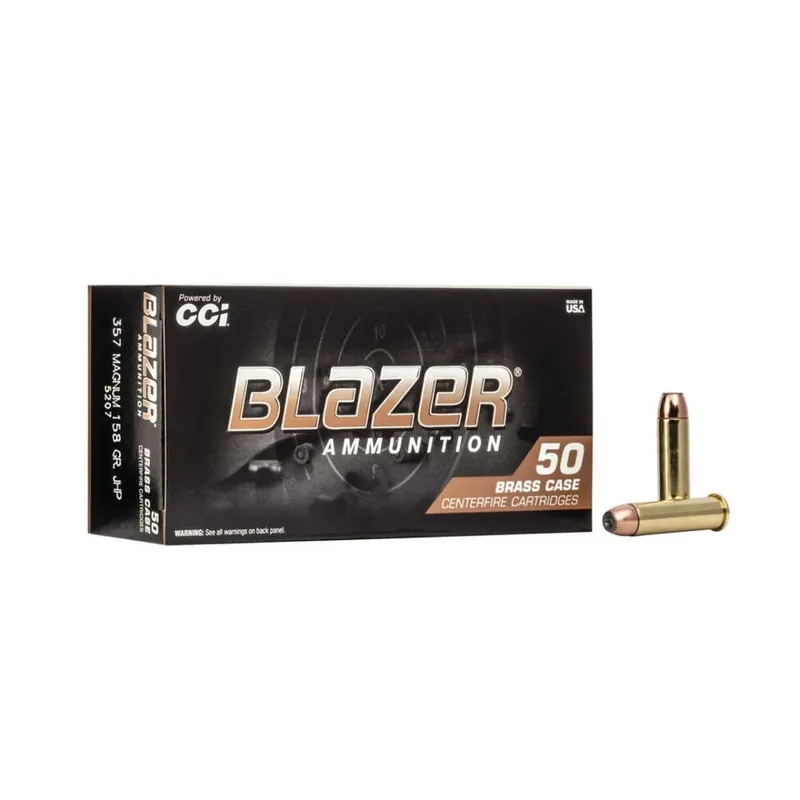CCI Blazer Brass 357 Mag 158 Gr. 1250 fps Jacketed Hollow Point 50/Box