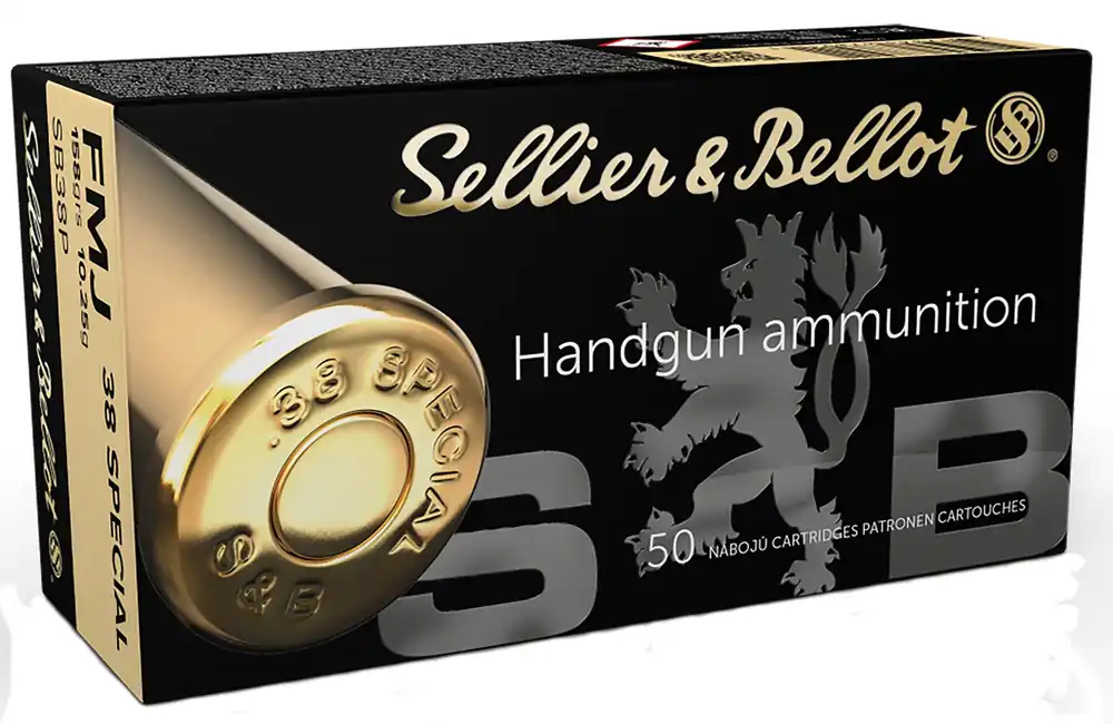 Sellier & Bellot SB38P Pistol Ammo 38 SPL, FMJ, 158 Gr, 755 fps, 50