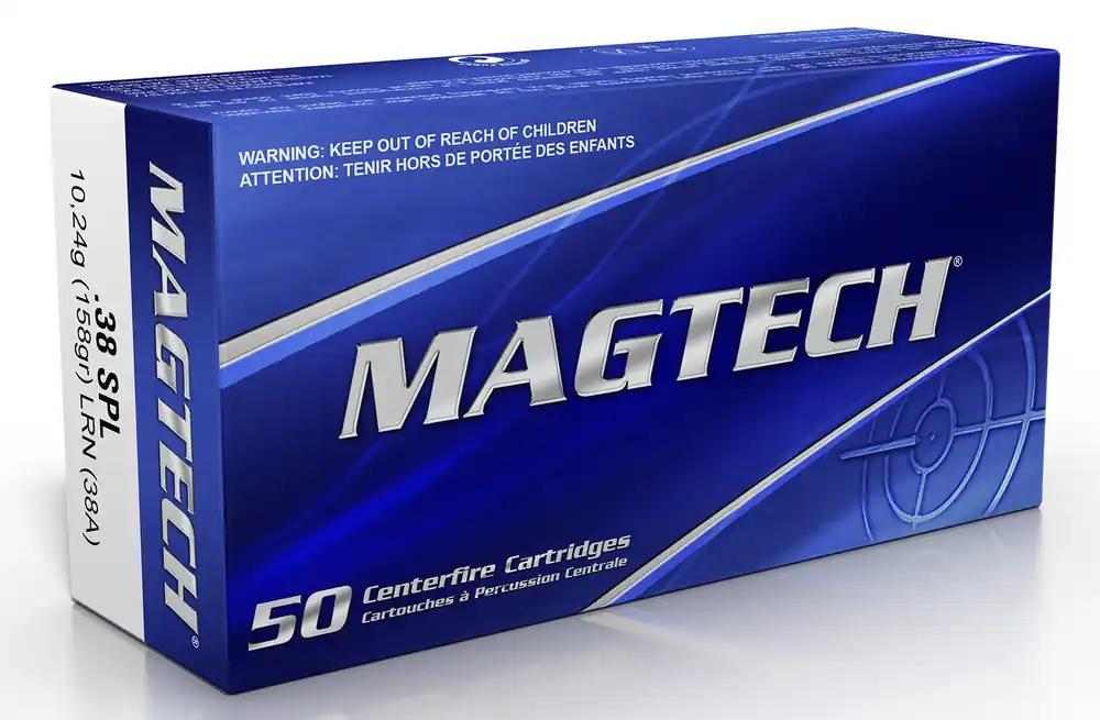 Magtech 38A Sport Shooting Pistol Ammo 38 SPL, LRN, 158 Gr, 755 fps