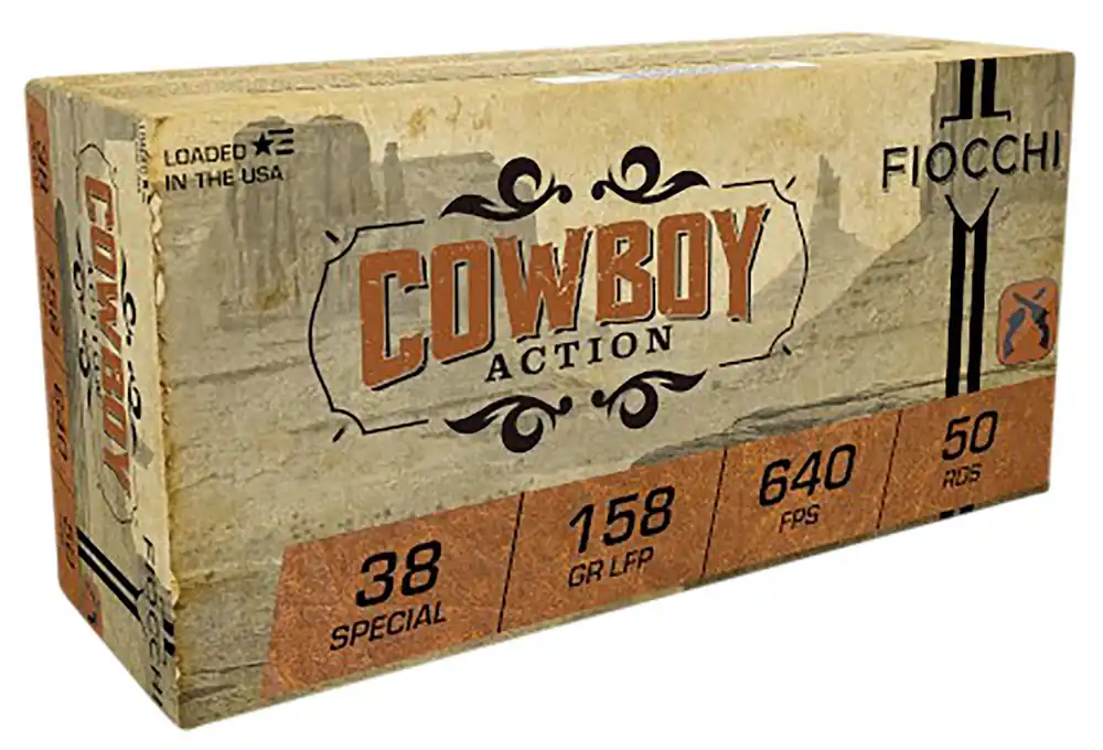 Fiocchi 38CA Cowboy Pistol Ammo 38 SPL, LRNFP, 158 Gr, 880 fps, 50 Rnd
