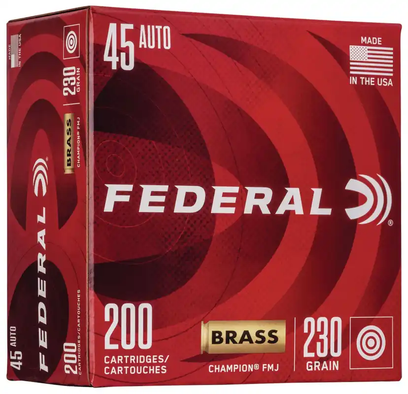 Federal Champion Training 45 ACP 230 gr Full Metal Jacket 200 Per Box
