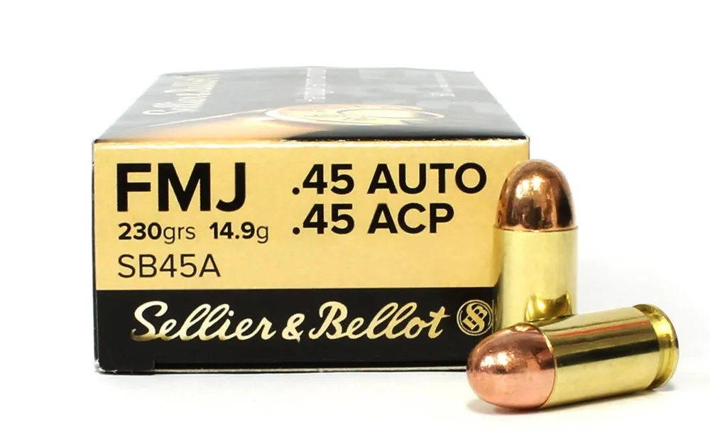 Sellier Bellot Handgun 45 Auto Ammo 230gr FMJ 50 Rds SB45A