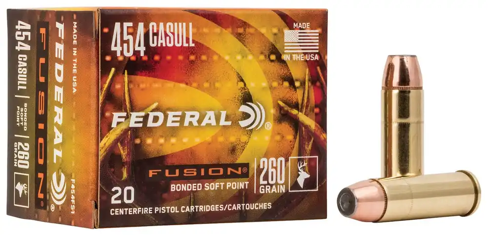 Fusion F454FS1 Pistol Ammo 454 CASULL, SP, 260 Gr, 1350 fps, 20